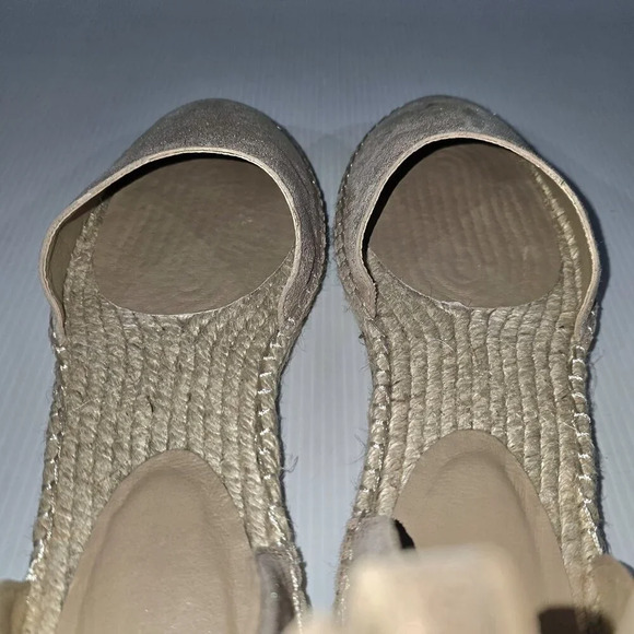 NEW Eileen Fisher Lala Espadrille Flat Metallic Tan Leather Jute Size 10 - Picture 10 of 13